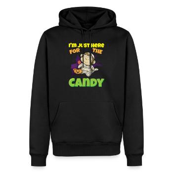 Je suis juste ici pour la bête d’Halloween effrayante de bonbons - Sweat à capuche Premium bio Homme - noir - Devant - Nico (187cm)