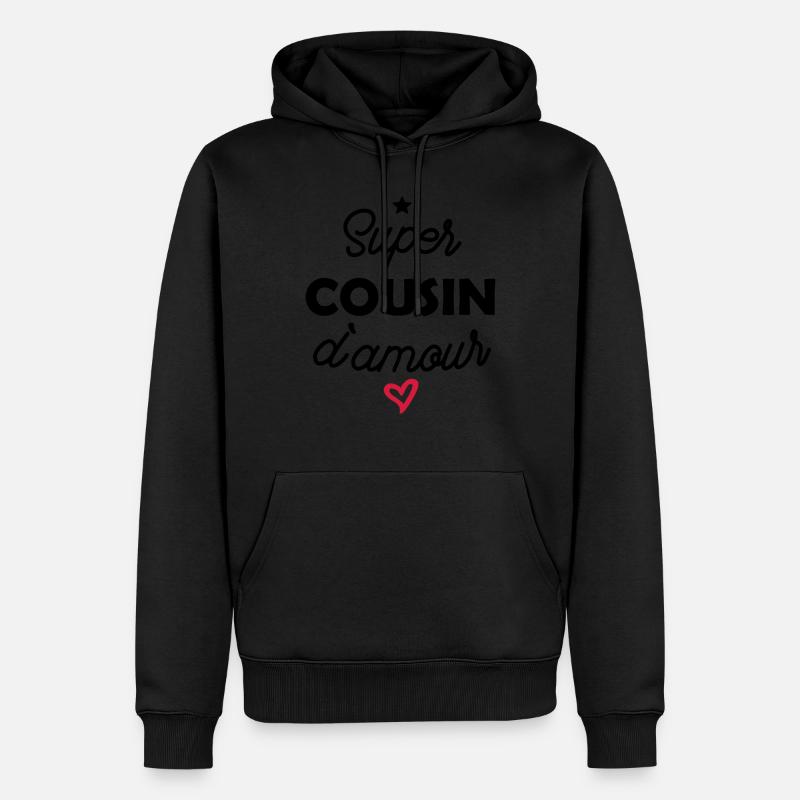 super cousin d amour - Sweat à capuche Premium bio Homme - noir