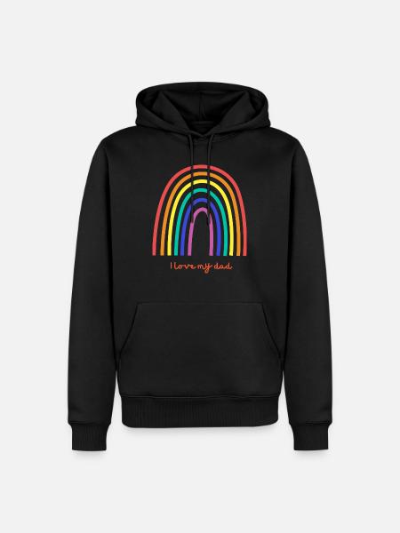 I love my dad - Männer Premium Bio Hoodie - Schwarz