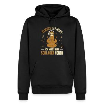 Ich Brauche Keine Therapie Ich Muss Nur Schlager - Männer Premium Bio Hoodie - Schwarz - Vorne - Nico (187cm)