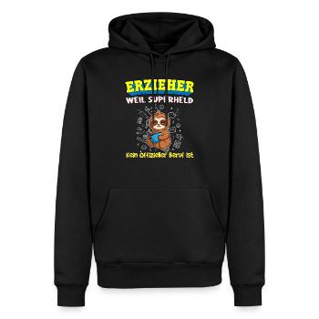 Erzieher Weil Superheld Kein Offizieller Beruf Ist - Männer Premium Bio Hoodie - Schwarz - Vorne - Nico (187cm)
