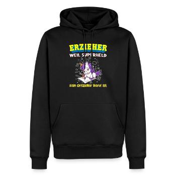 Erzieher Weil Superheld Kein Offizieller Beruf Ist - Männer Premium Bio Hoodie - Schwarz - Vorne - Nico (187cm)