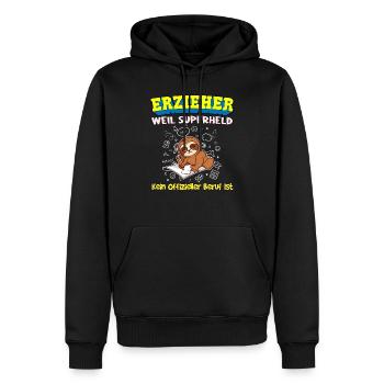 Erzieher Weil Superheld Kein Offizieller Beruf Ist - Männer Premium Bio Hoodie - Schwarz - Vorne - Nico (187cm)