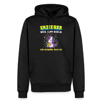 Erzieher Weil Superheld Kein Offizieller Beruf Ist - Männer Premium Bio Hoodie - Schwarz - Vorne - Nico (187cm)