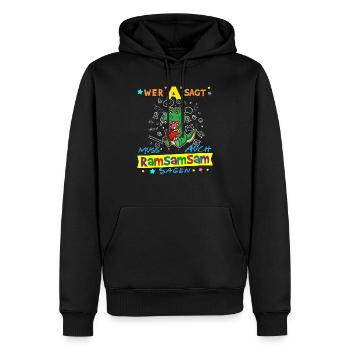 Wer A Sagt Muss Auch Ramsamsam Sagen Kita Erzieher - Männer Premium Bio Hoodie - Schwarz - Vorne - Nico (187cm)