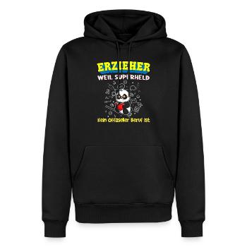 Erzieher Weil Superheld Kein Offizieller Beruf Ist - Männer Premium Bio Hoodie - Schwarz - Vorne - Nico (187cm)