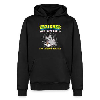 Erzieher Weil Superheld Kein Offizieller Beruf Ist - Männer Premium Bio Hoodie - Schwarz - Vorne - Nico (187cm)