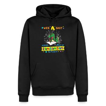 Wer A Sagt Muss Auch Ramsamsam Sagen Kita Erzieher - Männer Premium Bio Hoodie - Schwarz - Vorne - Nico (187cm)