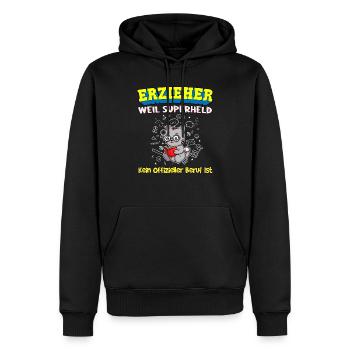 Erzieher Weil Superheld Kein Offizieller Beruf Ist - Männer Premium Bio Hoodie - Schwarz - Vorne - Nico (187cm)