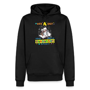 Wer A Sagt Muss Auch Ramsamsam Sagen Kita Erzieher - Männer Premium Bio Hoodie - Schwarz - Vorne - Nico (187cm)