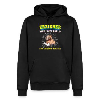 Erzieher Weil Superheld Kein Offizieller Beruf Ist - Männer Premium Bio Hoodie - Schwarz - Vorne - Nico (187cm)