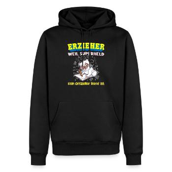 Erzieher Weil Superheld Kein Offizieller Beruf Ist - Männer Premium Bio Hoodie - Schwarz - Vorne - Nico (187cm)