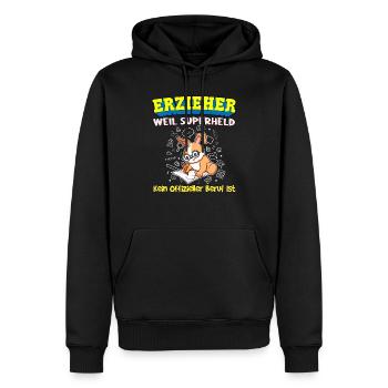 Erzieher Weil Superheld Kein Offizieller Beruf Ist - Männer Premium Bio Hoodie - Schwarz - Vorne - Nico (187cm)