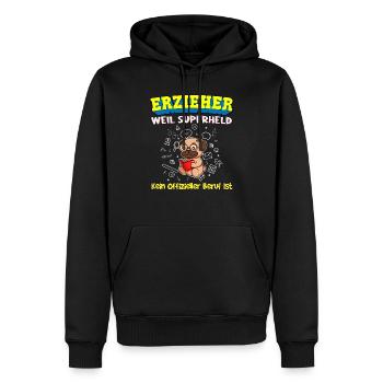 Erzieher Weil Superheld Kein Offizieller Beruf Ist - Männer Premium Bio Hoodie - Schwarz - Vorne - Nico (187cm)