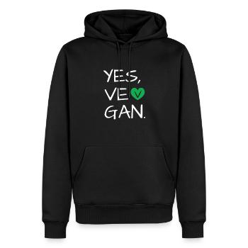 Yes We Can Veganer Vegan Tierfreund Tierschutz - Männer Premium Bio Hoodie - Schwarz - Vorne - Nico (187cm)