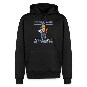 Technical Drawer Mom Like A Regualr Mom But Cooler - Männer Premium Bio Hoodie - Schwarz - Vorne - Nico (187cm)