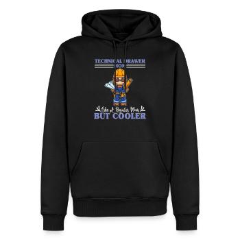 Technical Drawer Mom Like A Regualr Mom But Cooler - Männer Premium Bio Hoodie - Schwarz - Vorne - Nico (187cm)