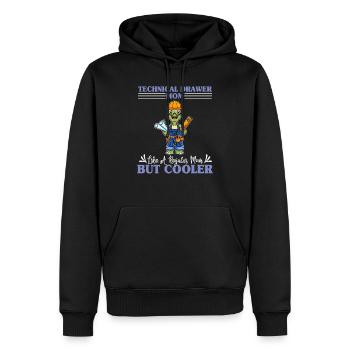Technical Drawer Mom Like A Regualr Mom But Cooler - Männer Premium Bio Hoodie - Schwarz - Vorne - Nico (187cm)