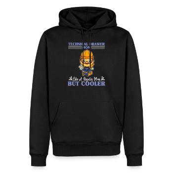 Technical Drawer Mom Like A Regualr Mom But Cooler - Männer Premium Bio Hoodie - Schwarz - Vorne - Nico (187cm)