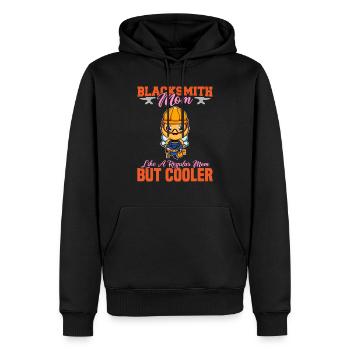 La mère forgeron aime une maman régulière mais plus cool - Sweat à capuche Premium bio Homme - noir - Devant - Nico (187cm)
