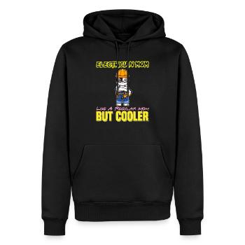 Electrician Mom Like A Regualr Mom But Cooler - Men’s Premium Organic Hoodie - black - Front - Nico (187cm)