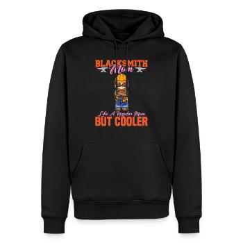 La mère forgeron aime une maman régulière mais plus cool - Sweat à capuche Premium bio Homme - noir - Devant - Nico (187cm)