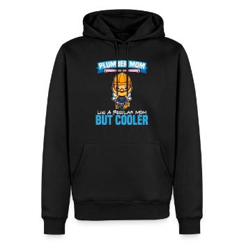 Maman plombière comme une maman régulière mais plus cool - Sweat à capuche Premium bio Homme - noir - Devant - Nico (187cm)