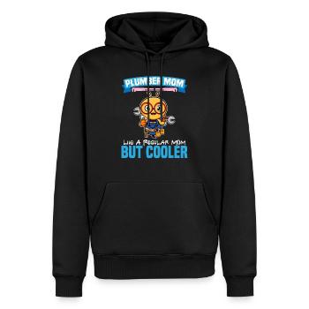 Maman plombière comme une maman régulière mais plus cool - Sweat à capuche Premium bio Homme - noir - Devant - Nico (187cm)