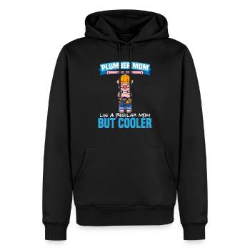 Maman plombière comme une maman régulière mais plus cool - Sweat à capuche Premium bio Homme - noir - Devant - Nico (187cm)