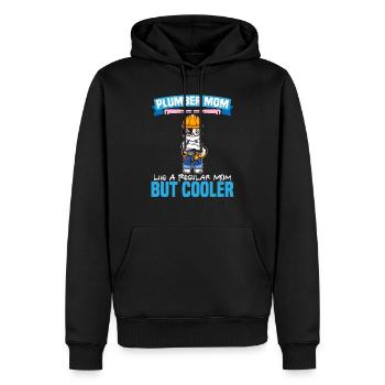 Maman plombière comme une maman régulière mais plus cool - Sweat à capuche Premium bio Homme - noir - Devant - Nico (187cm)