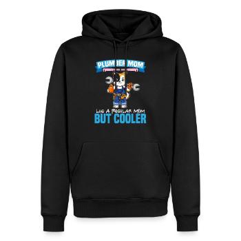 Maman plombière comme une maman régulière mais plus cool - Sweat à capuche Premium bio Homme - noir - Devant - Nico (187cm)