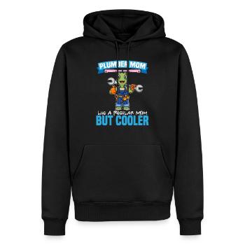 Maman plombière comme une maman régulière mais plus cool - Sweat à capuche Premium bio Homme - noir - Devant - Nico (187cm)