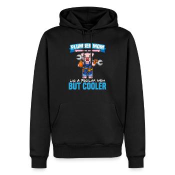 Maman plombière comme une maman régulière mais plus cool - Sweat à capuche Premium bio Homme - noir - Devant - Nico (187cm)
