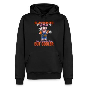 La mère forgeron aime une maman régulière mais plus cool - Sweat à capuche Premium bio Homme - noir - Devant - Nico (187cm)