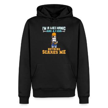 I'm A Mechanic And A Mom Nothing Scares Me - Männer Premium Bio Hoodie - Schwarz - Vorne - Nico (187cm)