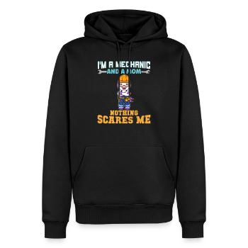 I'm A Mechanic And A Mom Nothing Scares Me - Männer Premium Bio Hoodie - Schwarz - Vorne - Nico (187cm)