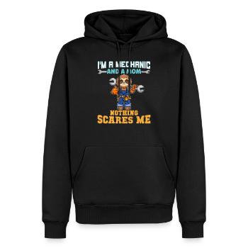 I'm A Mechanic And A Mom Nothing Scares Me - Männer Premium Bio Hoodie - Schwarz - Vorne - Nico (187cm)
