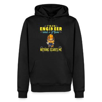 I'm An Engineer And A Mom Nothing Scares Me - Men’s Premium Organic Hoodie - black - Front - Nico (187cm)