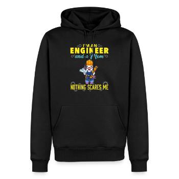 I'm An Engineer And A Mom Nothing Scares Me - Men’s Premium Organic Hoodie - black - Front - Nico (187cm)