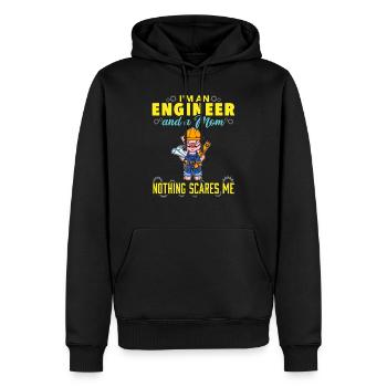 I'm An Engineer And A Mom Nothing Scares Me - Men’s Premium Organic Hoodie - black - Front - Nico (187cm)