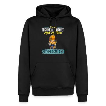 I'm A Technical Drawer And A Mom Nothing Scares Me - Männer Premium Bio Hoodie - Schwarz - Vorne - Nico (187cm)