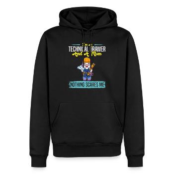 I'm A Technical Drawer And A Mom Nothing Scares Me - Männer Premium Bio Hoodie - Schwarz - Vorne - Nico (187cm)