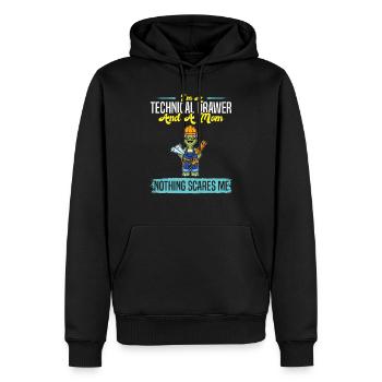 I'm A Technical Drawer And A Mom Nothing Scares Me - Männer Premium Bio Hoodie - Schwarz - Vorne - Nico (187cm)