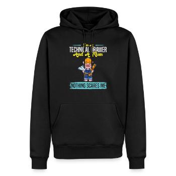 I'm A Technical Drawer And A Mom Nothing Scares Me - Männer Premium Bio Hoodie - Schwarz - Vorne - Nico (187cm)