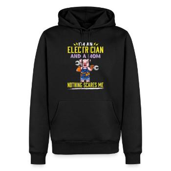 I'm An Electrician And A Mom Nothing Scares Me - Männer Premium Bio Hoodie - Schwarz - Vorne - Nico (187cm)