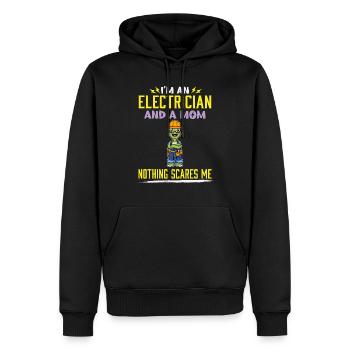 I'm An Electrician And A Mom Nothing Scares Me - Männer Premium Bio Hoodie - Schwarz - Vorne - Nico (187cm)