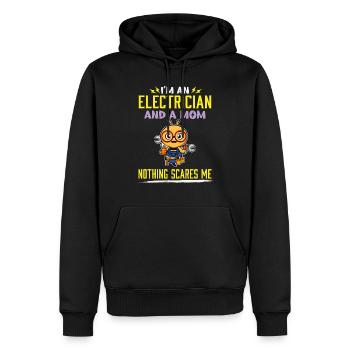 I'm An Electrician And A Mom Nothing Scares Me - Männer Premium Bio Hoodie - Schwarz - Vorne - Nico (187cm)