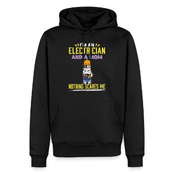 I'm An Electrician And A Mom Nothing Scares Me - Männer Premium Bio Hoodie - Schwarz - Vorne - Nico (187cm)