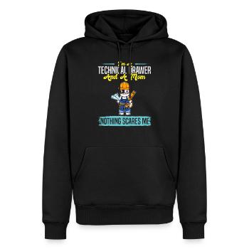 I'm A Technical Drawer And A Mom Nothing Scares Me - Männer Premium Bio Hoodie - Schwarz - Vorne - Nico (187cm)