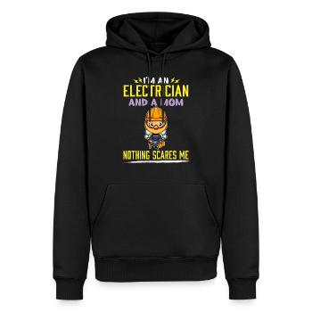 I'm An Electrician And A Mom Nothing Scares Me - Männer Premium Bio Hoodie - Schwarz - Vorne - Nico (187cm)